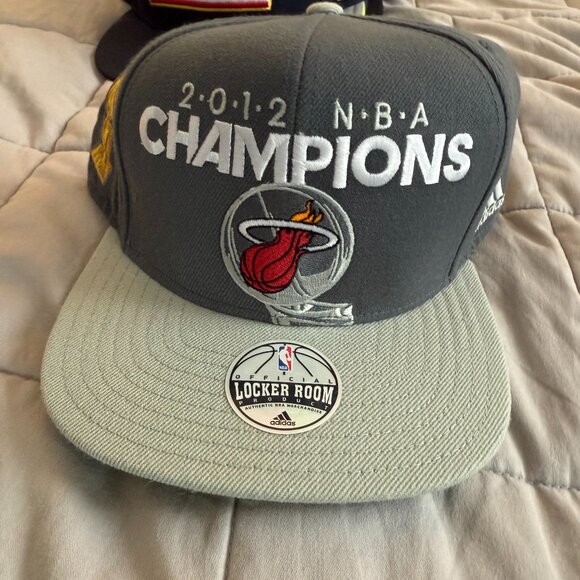 Adidas Miami Heat 2012 NBA Champions Locker Room Cap - Gray - Picture 1 of 1